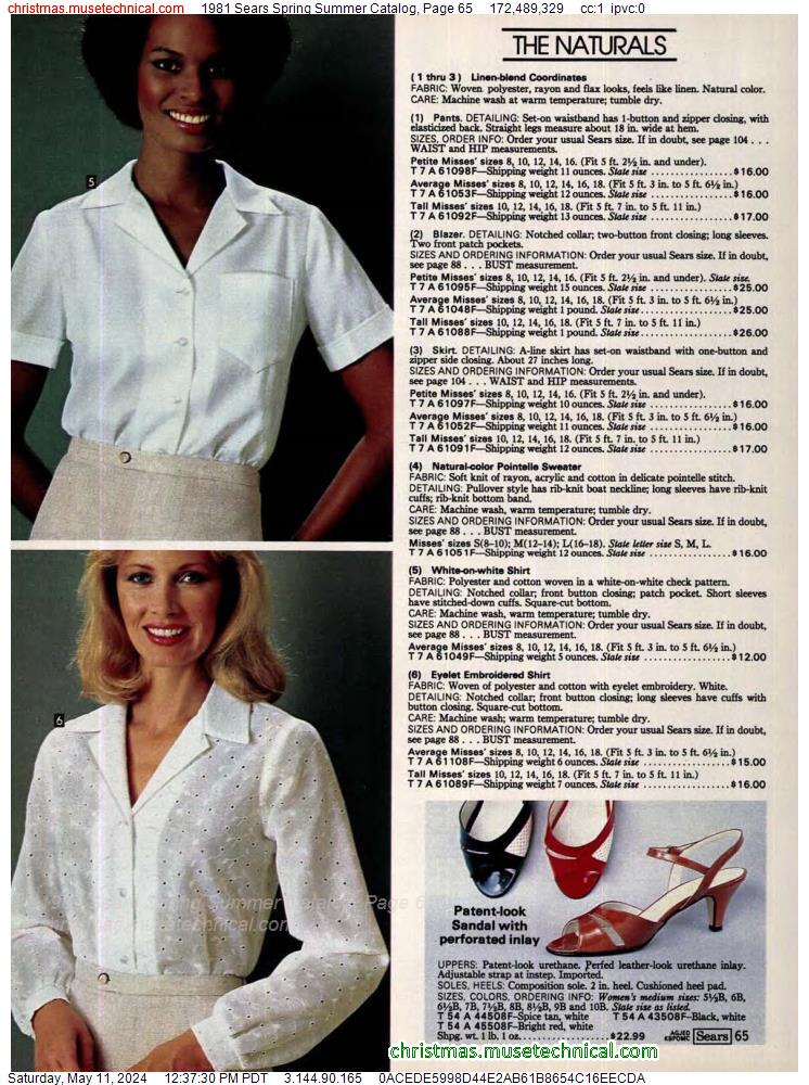 1981 Sears Spring Summer Catalog, Page 65