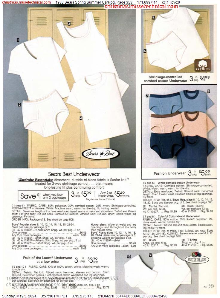 1983 Sears Spring Summer Catalog, Page 353