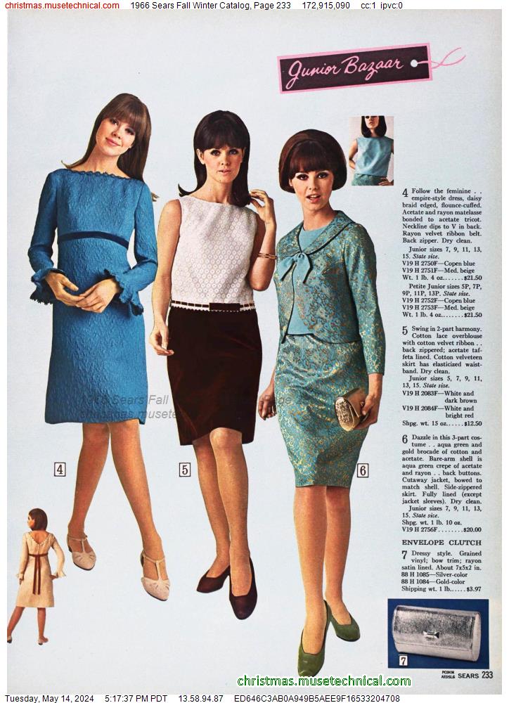1966 Sears Fall Winter Catalog, Page 233