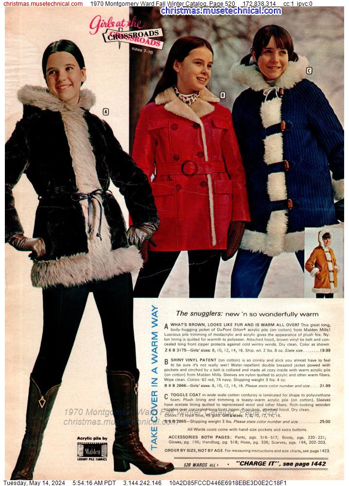 1970 Montgomery Ward Fall Winter Catalog, Page 520 - Catalogs & Wishbooks