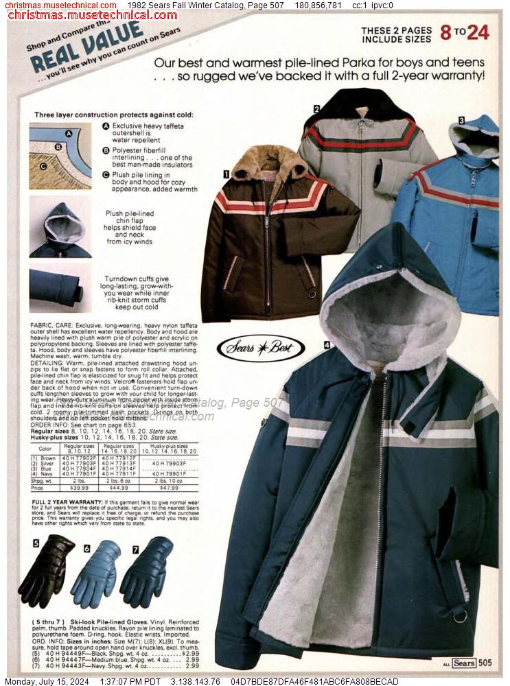 1982 Sears Fall Winter Catalog, Page 507