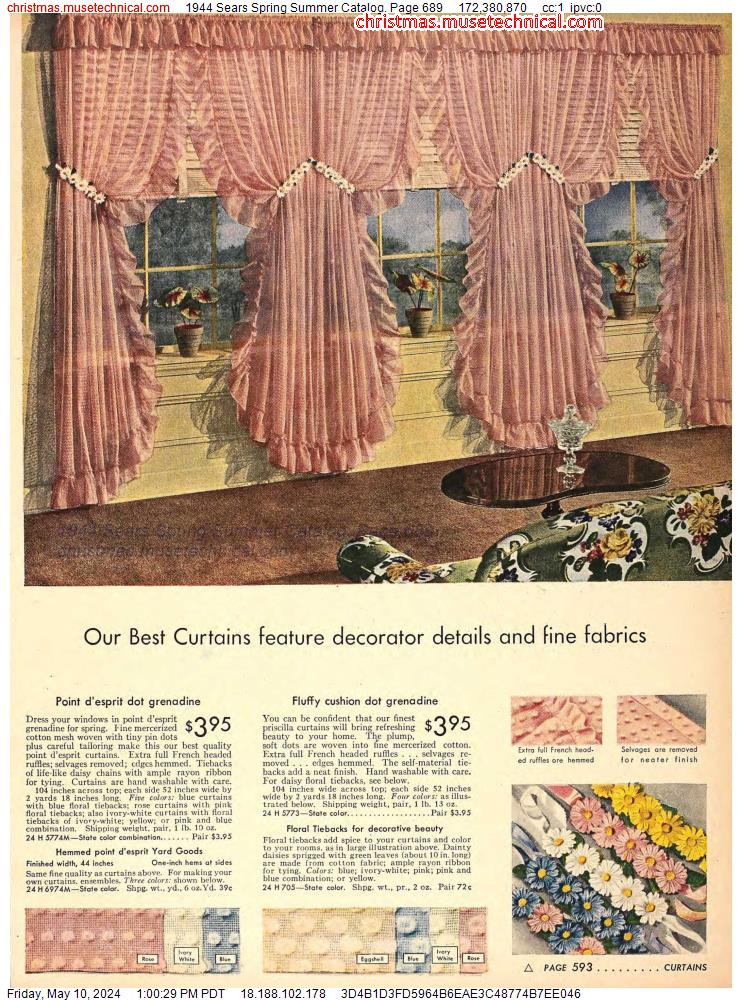 1944 Sears Spring Summer Catalog, Page 689