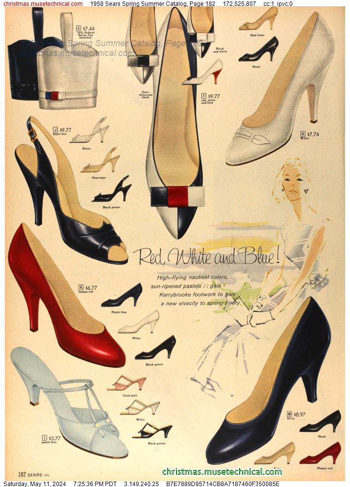 1958 Sears Spring Summer Catalog, Page 182