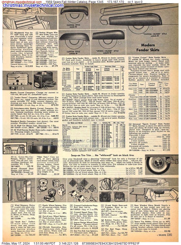 1959 Sears Fall Winter Catalog, Page 1345