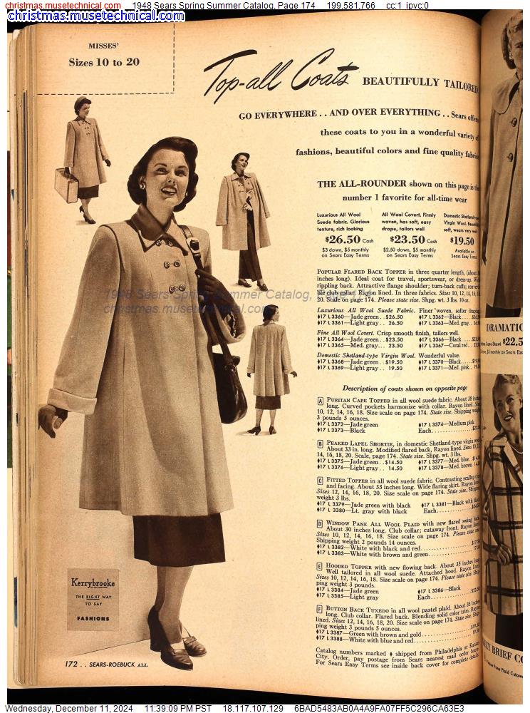 1948 Sears Spring Summer Catalog, Page 174