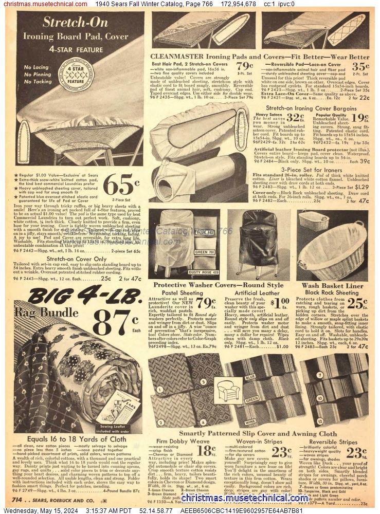 1940 Sears Fall Winter Catalog, Page 766