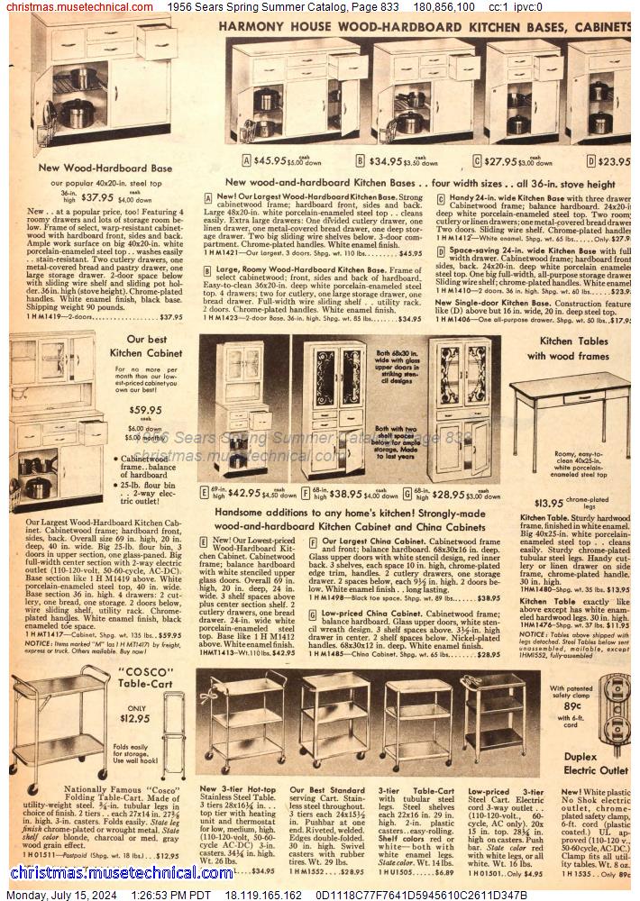 1956 Sears Spring Summer Catalog, Page 833