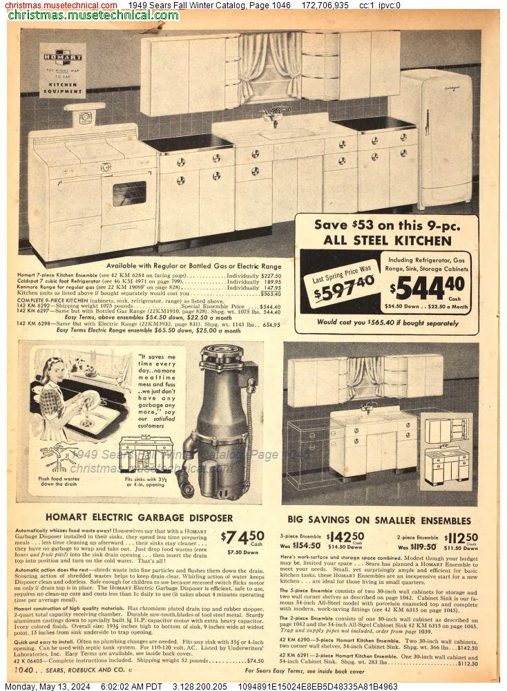 1949 Sears Fall Winter Catalog, Page 1046