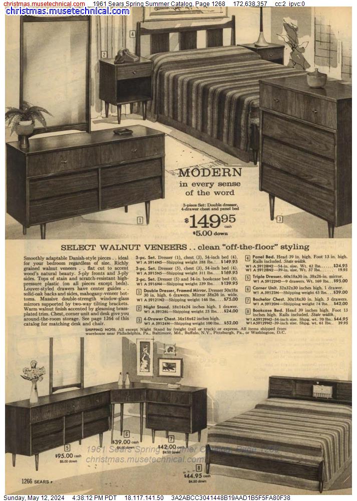 1961 Sears Spring Summer Catalog, Page 1268