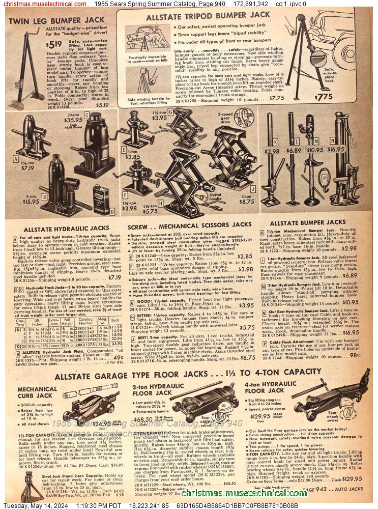 1955 Sears Spring Summer Catalog, Page 940