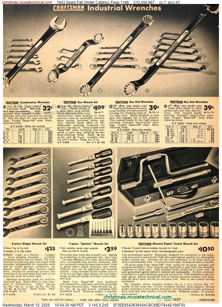 1943 Sears Fall Winter Catalog, Page 1186