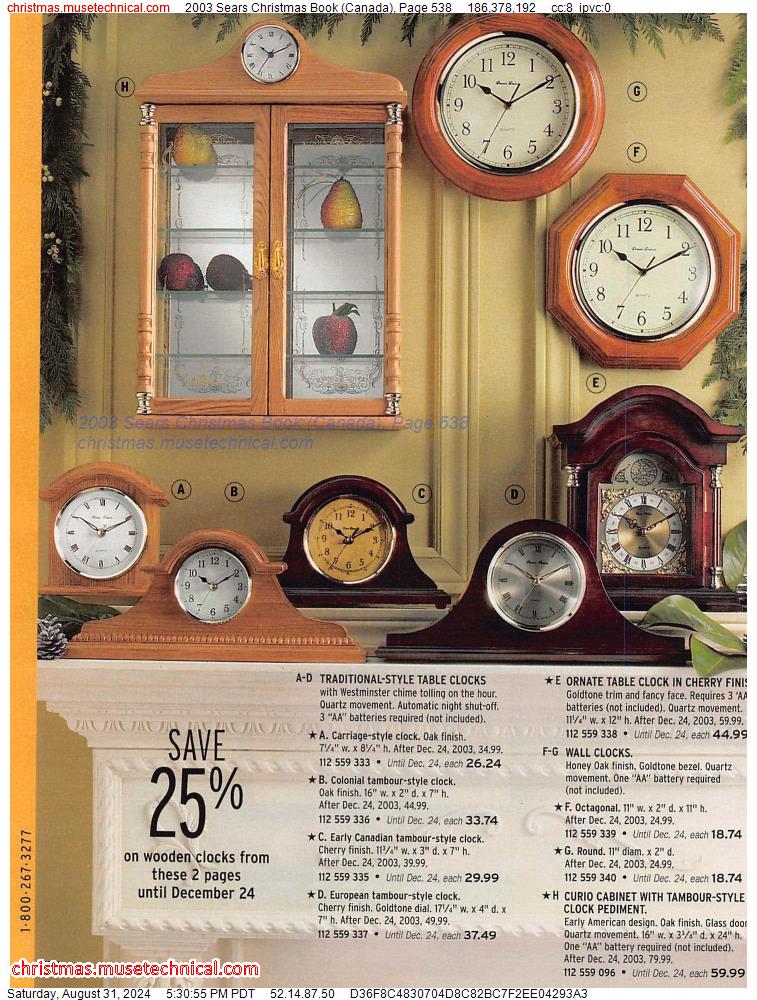 2003 Sears Christmas Book (Canada), Page 538