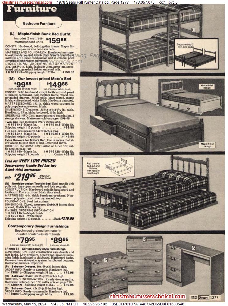 1978 Sears Fall Winter Catalog, Page 1277