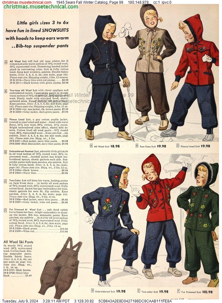 1945 Sears Fall Winter Catalog, Page 99