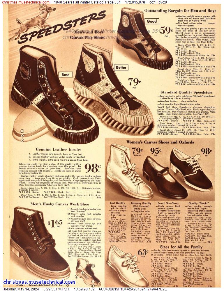 1940 Sears Fall Winter Catalog, Page 351