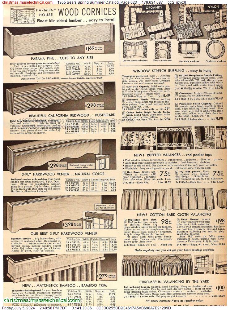 1955 Sears Spring Summer Catalog, Page 623
