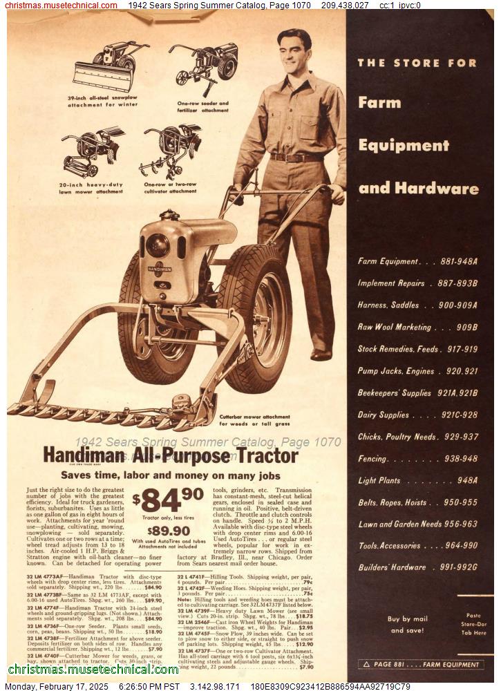 1942 Sears Spring Summer Catalog, Page 1070