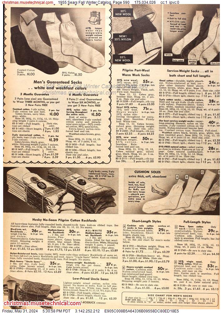 1955 Sears Fall Winter Catalog, Page 590