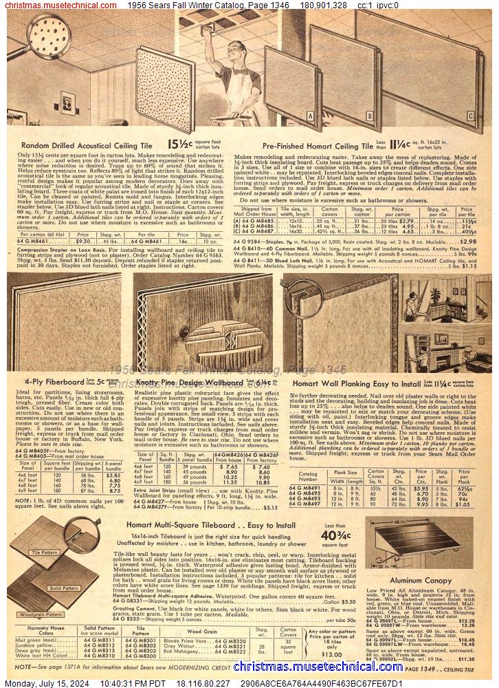 1956 Sears Fall Winter Catalog, Page 1346