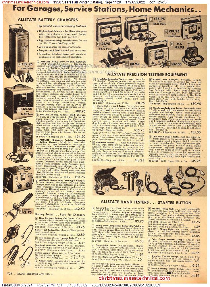 1950 Sears Fall Winter Catalog, Page 1129