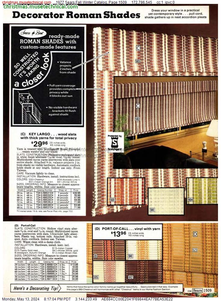 1977 Sears Fall Winter Catalog, Page 1509
