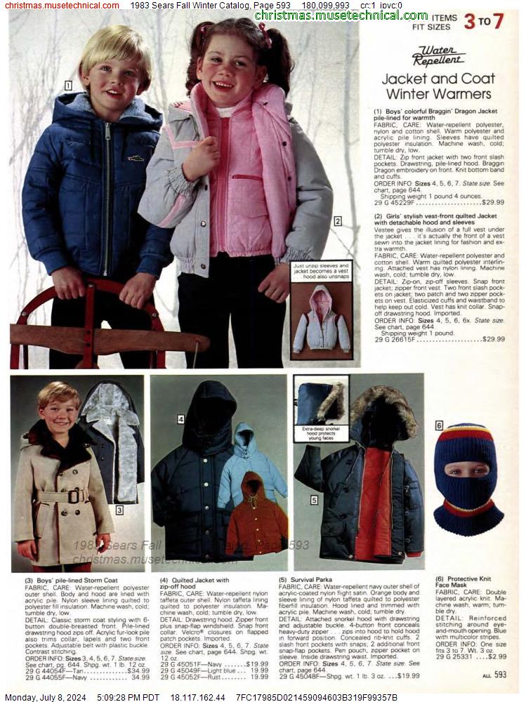 1983 Sears Fall Winter Catalog, Page 593