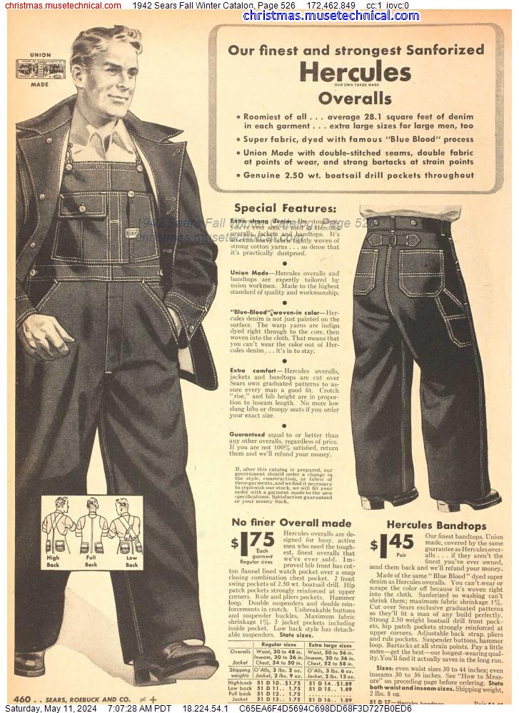 1942 Sears Fall Winter Catalog, Page 526