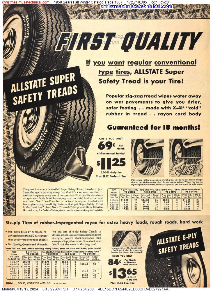 1950 Sears Fall Winter Catalog, Page 1087