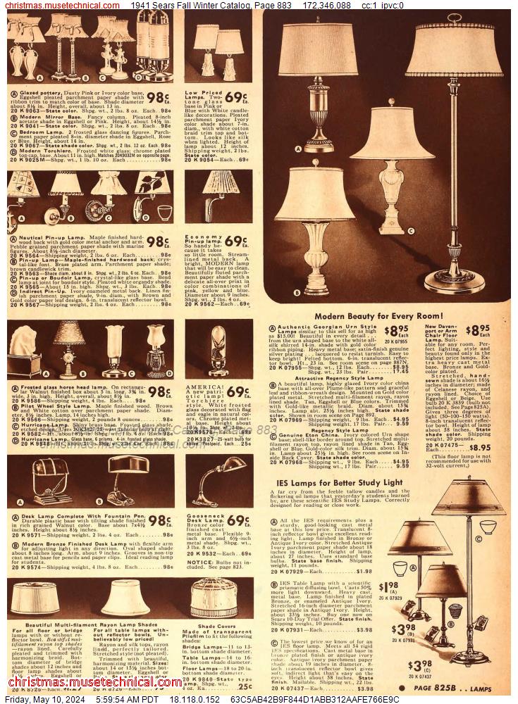 1941 Sears Fall Winter Catalog, Page 883