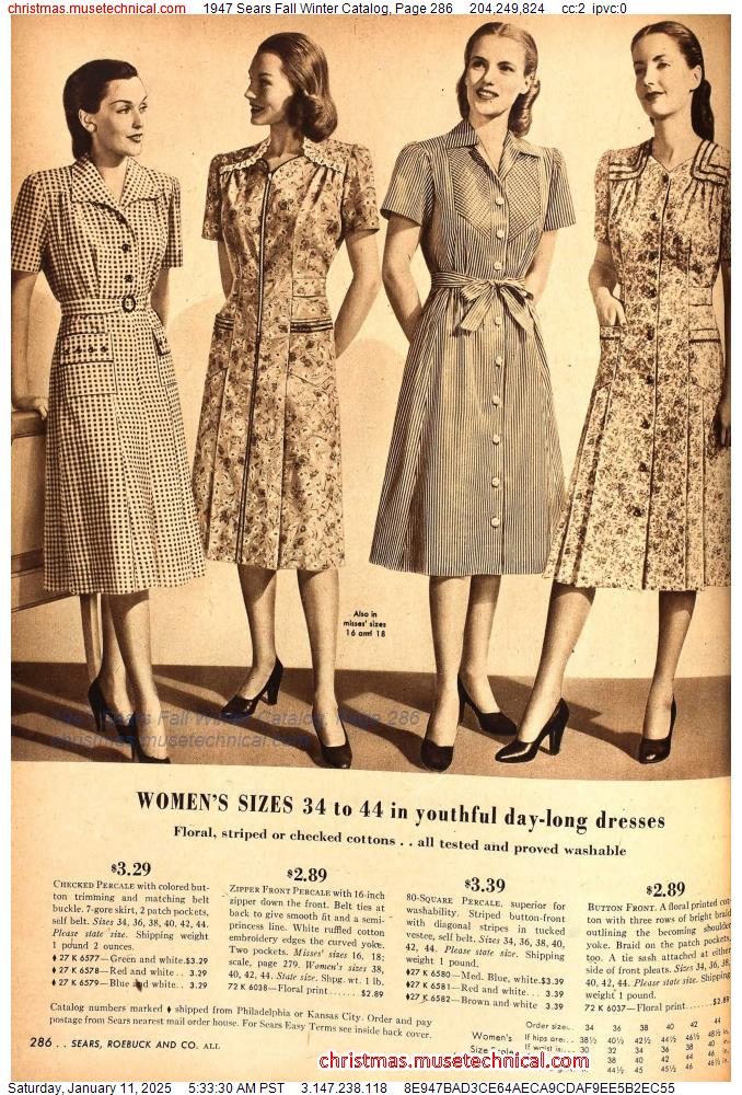 1947 Sears Fall Winter Catalog, Page 286