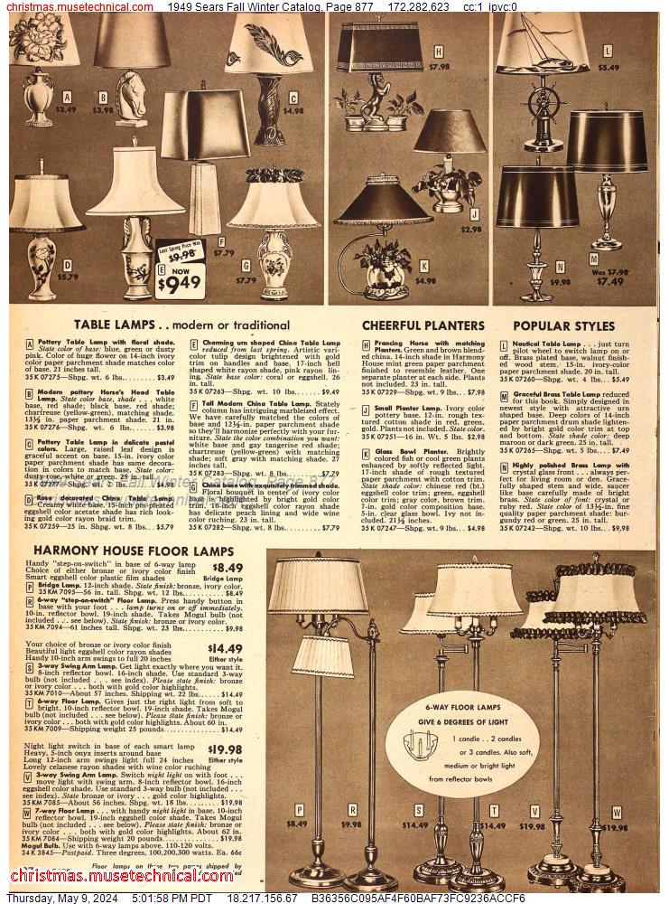 1949 Sears Fall Winter Catalog, Page 877