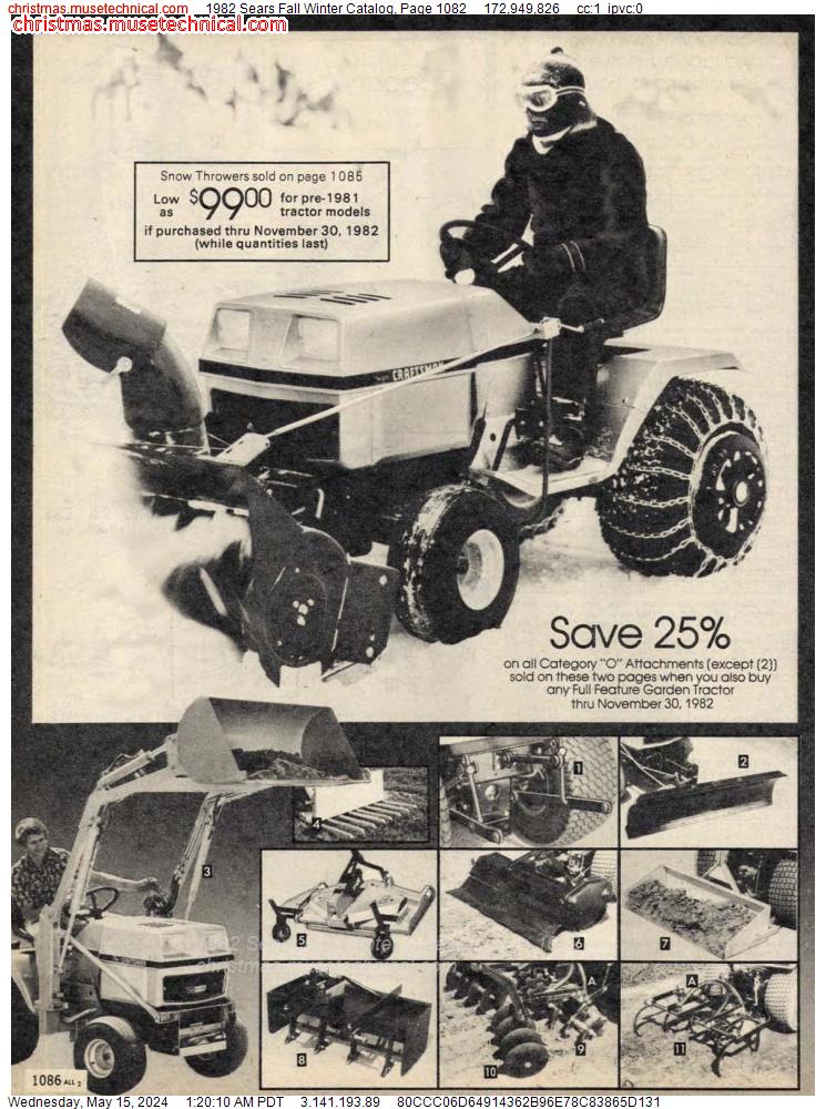 1982 Sears Fall Winter Catalog, Page 1082