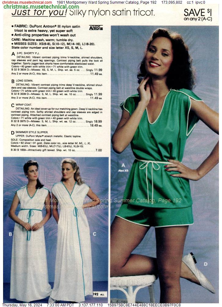 1981 Montgomery Ward Spring Summer Catalog, Page 192