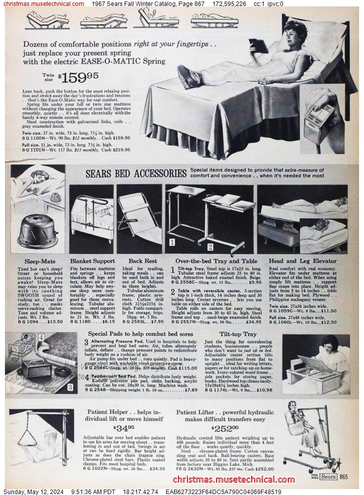 1967 Sears Fall Winter Catalog, Page 867