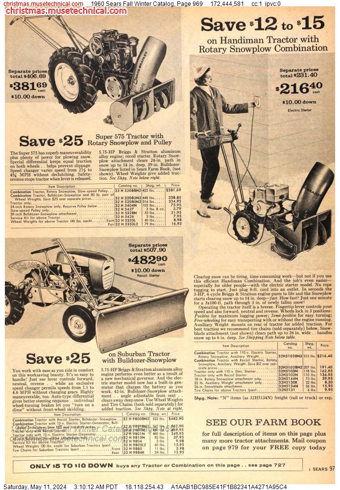 1960 Sears Fall Winter Catalog, Page 969