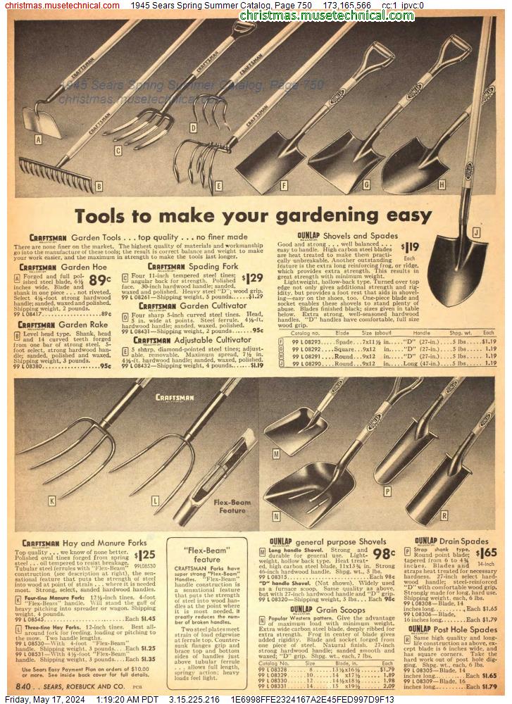 1945 Sears Spring Summer Catalog, Page 750