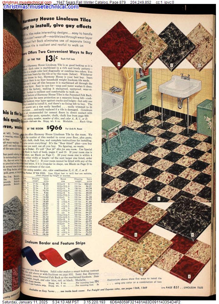 1947 Sears Fall Winter Catalog, Page 879