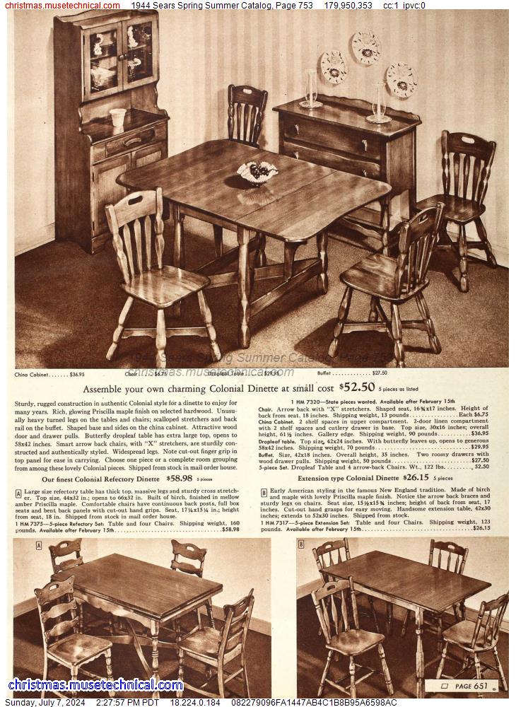 1944 Sears Spring Summer Catalog, Page 753