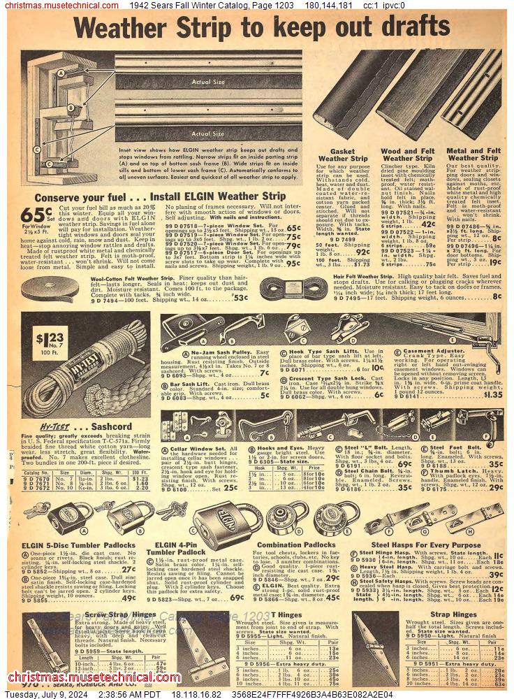 1942 Sears Fall Winter Catalog, Page 1203