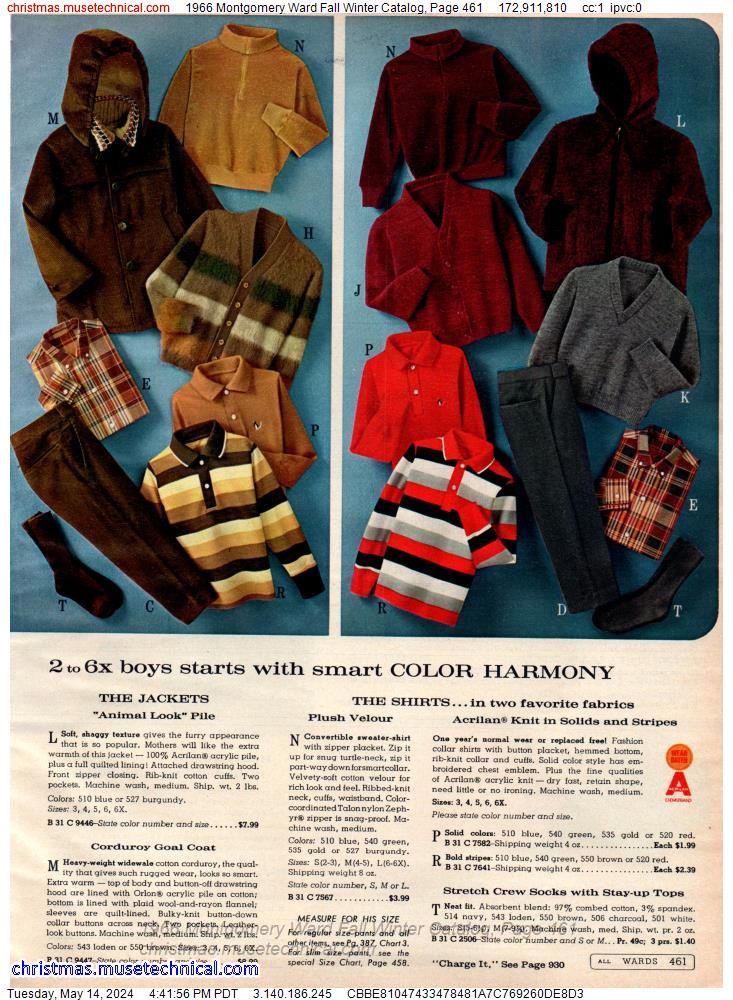 1966 Montgomery Ward Fall Winter Catalog, Page 461