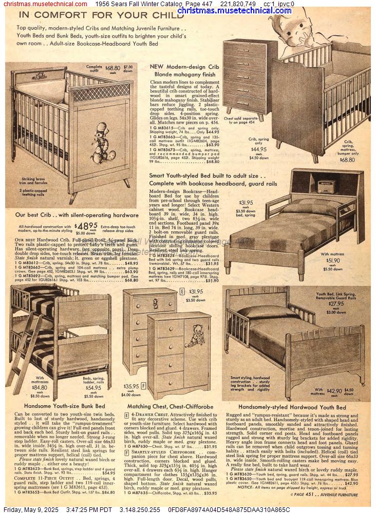 1956 Sears Fall Winter Catalog, Page 447