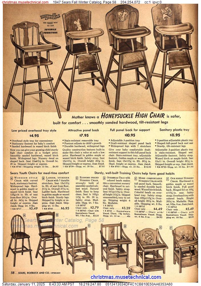 1947 Sears Fall Winter Catalog, Page 58