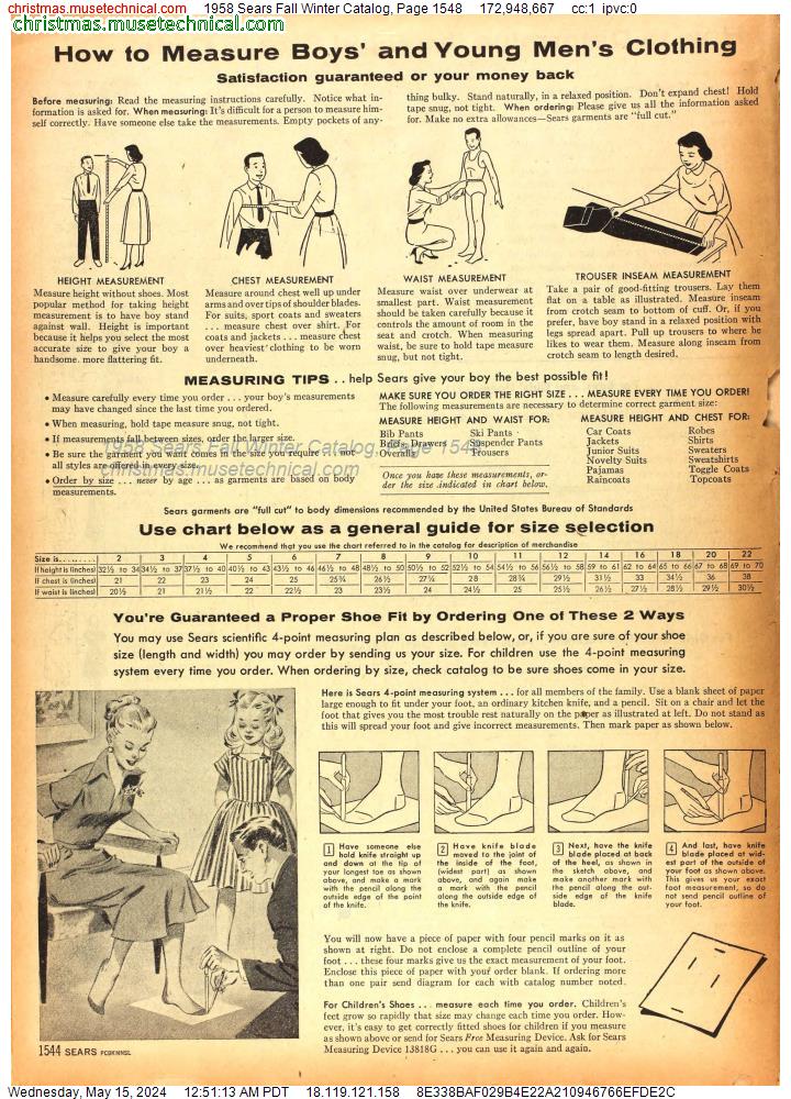 1958 Sears Fall Winter Catalog, Page 1548
