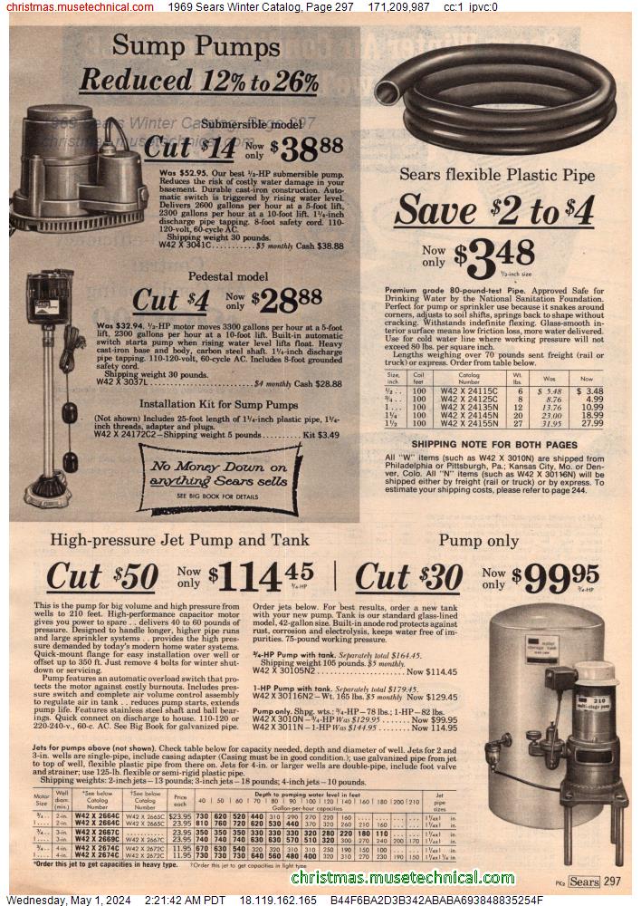 1969 Sears Winter Catalog, Page 297