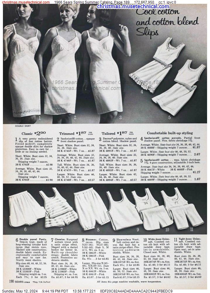 1966 Sears Spring Summer Catalog, Page 189