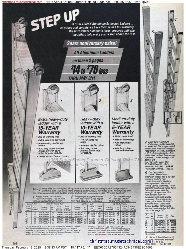 1986 Sears Spring Summer Catalog, Page 734