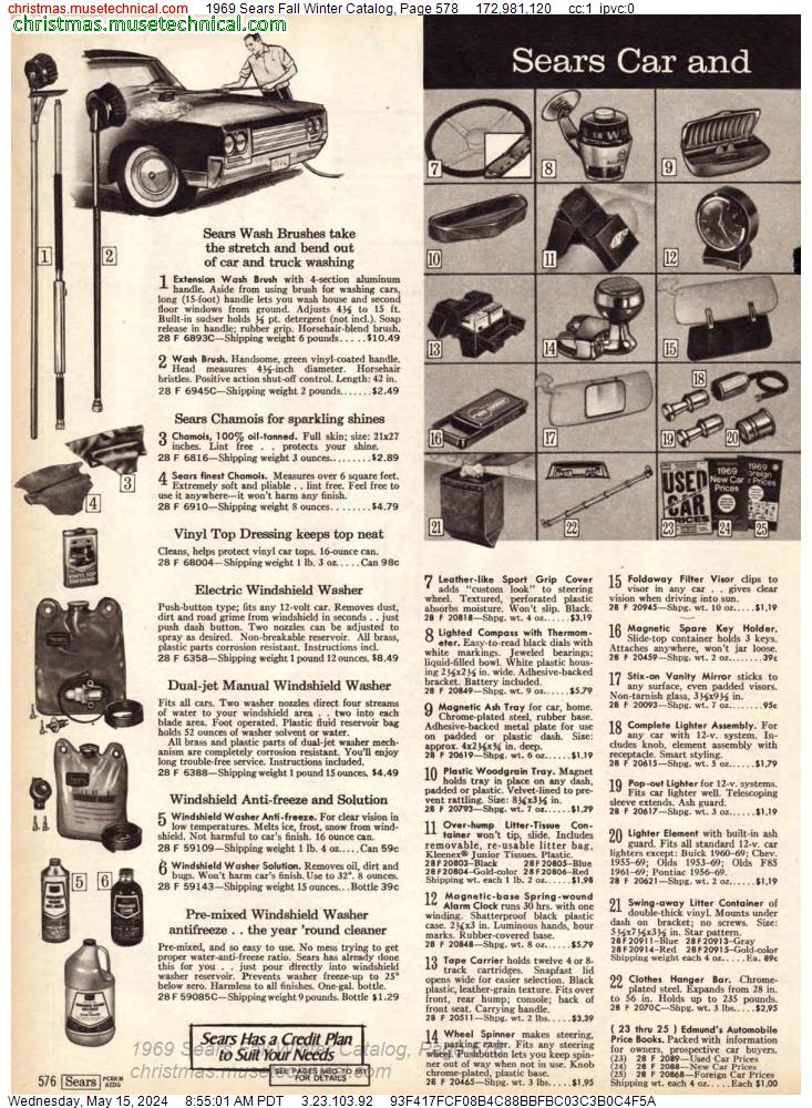1969 Sears Fall Winter Catalog, Page 578