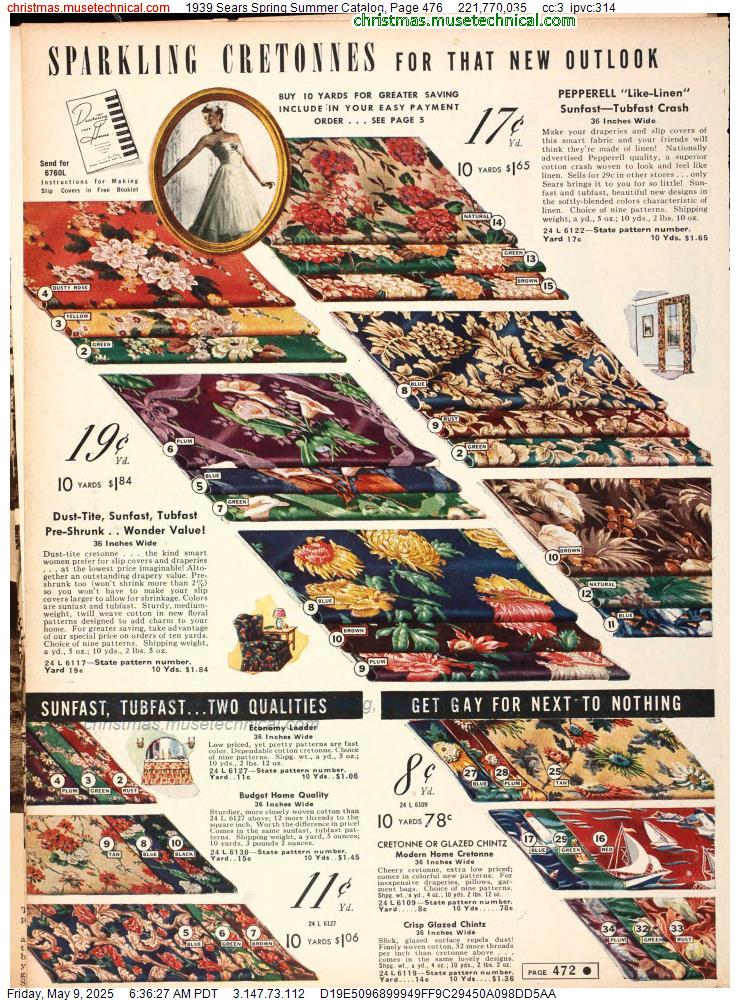 1939 Sears Spring Summer Catalog, Page 476