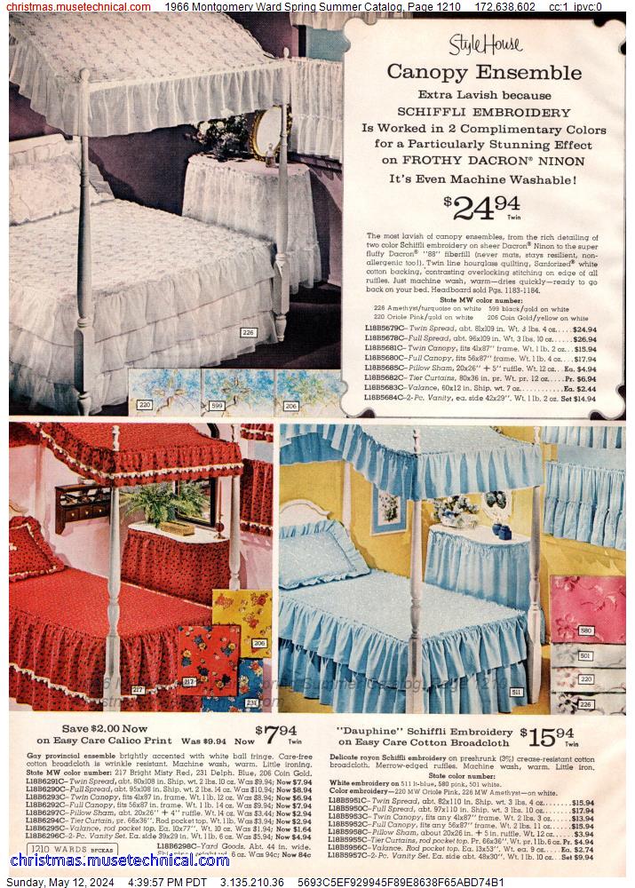 1966 Montgomery Ward Spring Summer Catalog, Page 1210