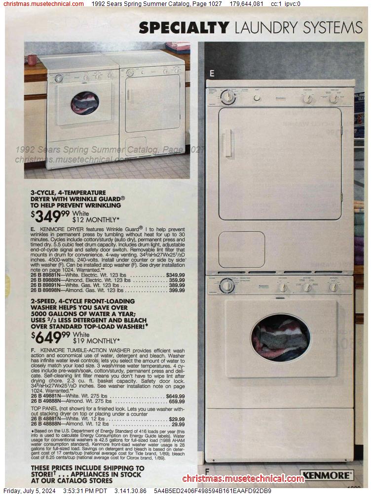 1992 Sears Spring Summer Catalog, Page 1027